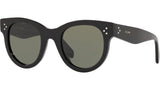 CELINE 3 Dots Shiny Black Round Sunglasses