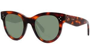 CELINE 3 Dots Shiny Havana Round Sunglasses