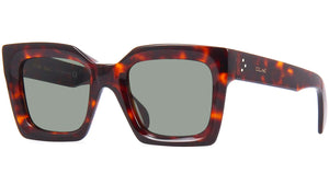 CELINE 3 Dots Dark Havana Rectangular Sunglasses