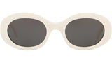 Triomphe White Oval Sunglasses