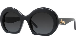 Curvy Black Round Sunglasses