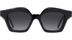 Curvy Black Geometric Sunglasses