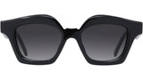 Curvy Black Geometric Sunglasses