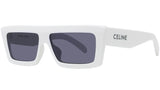 CELINE Monochroms White Rectangular Sunglasses