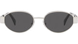 Metal Triomphe Silver Oval Sunglasses