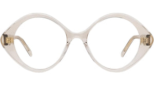 Curvy Beige Geometric Eyeglasses