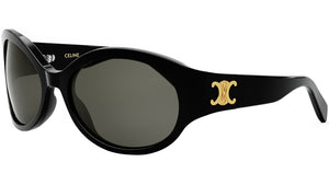 Triomphe Black Oval Sunglasses