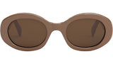 Triomphe Brown Oval Sunglasses