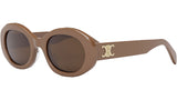 Triomphe Brown Oval Sunglasses