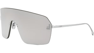 Fendi First Crystal Silver Rectangular Sunglasses