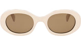 Triomphe Ivory Oval Sunglasses