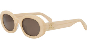 Triomphe Beige Oval Sunglasses