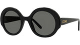 Thin Black Round Sunglasses