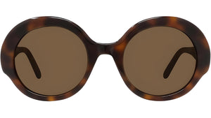 Thin Havana Round Sunglasses