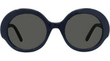 Thin Blue Round Sunglasses