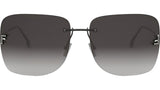 Fendi First Crystal Black Gold Geometric Sunglasses