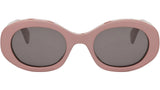 Triomphe Solid Rose Oval Sunglasses