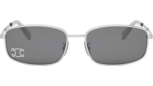 Triomphe Silver Rectangular Sunglasses