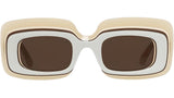 Paula's Ibiza White Rectangular Sunglasses