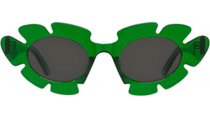 Curvy Green Geometric Sunglasses