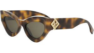 FF Diamonds Havana Cat Eye Sunglasses