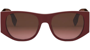 Baguette Red Oval Sunglasses