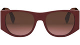 Baguette Red Oval Sunglasses