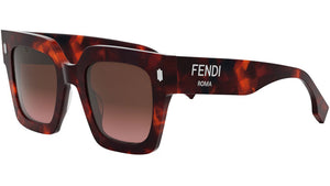 Fendi Roma Red Havana Square Sunglasses