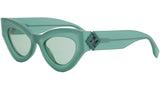 FF Diamonds Green Cat Eye Sunglasses