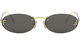 Fendi First Crystal Gold Oval Sunglasses