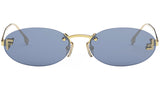 Fendi First Crystal Gold Oval Sunglasses