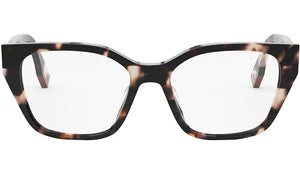 Fendi Way Red Havana Rectangular Eyeglasses